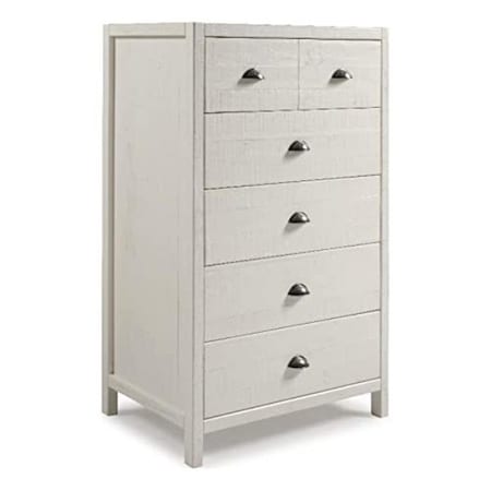 Kd 18.5 x 33.13 x 33.63 in. Hampton Five Drawer Chest; Coastal White KD3375923